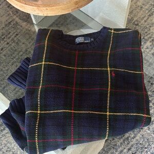 Vintage 80’s 90’s Polo Country Estate by Ralph Lauren Plaid Sweater Size XL